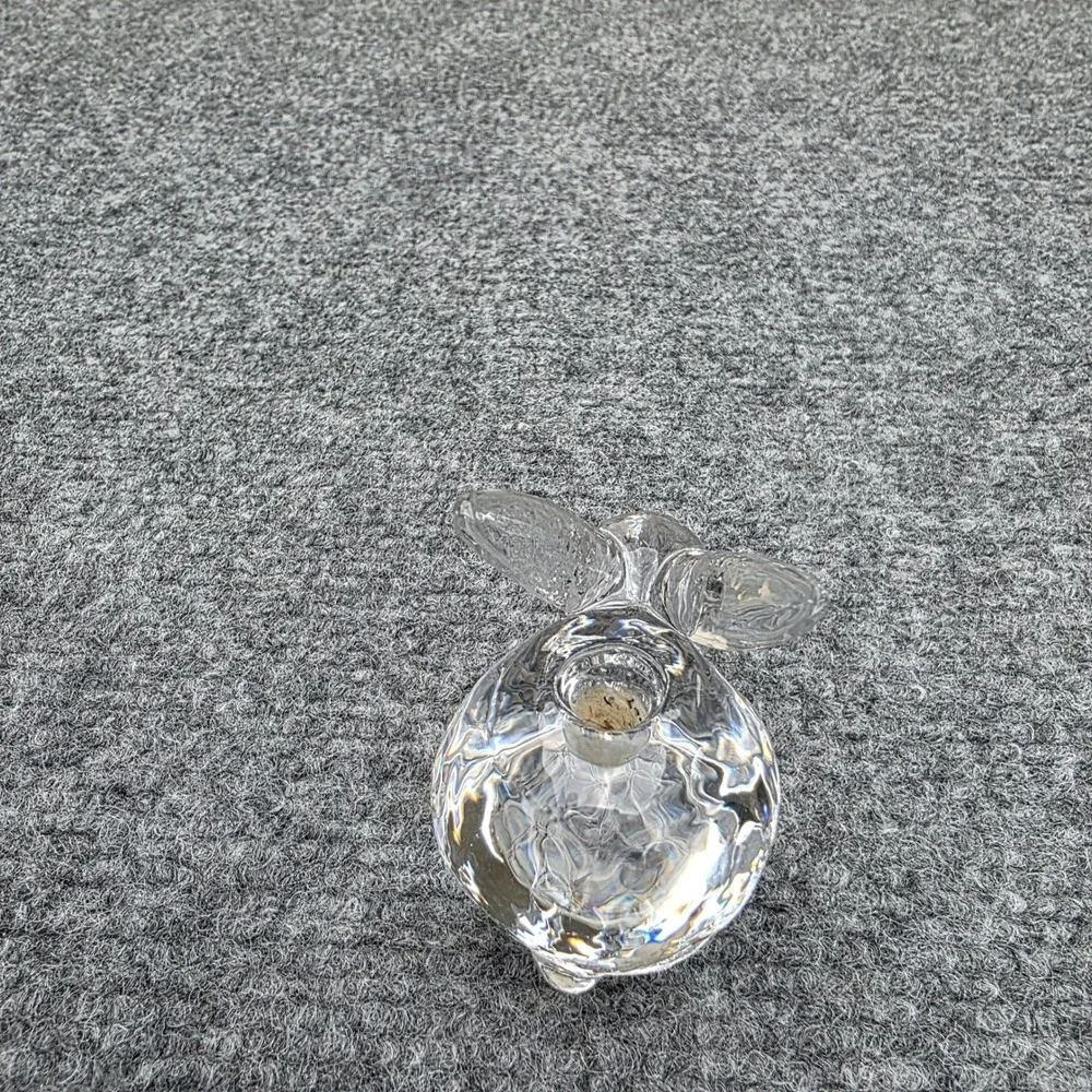 Vintage Clear Glass Bunny Rabbit‎ Figurine Candle Holder Votive Paperweight 2.5